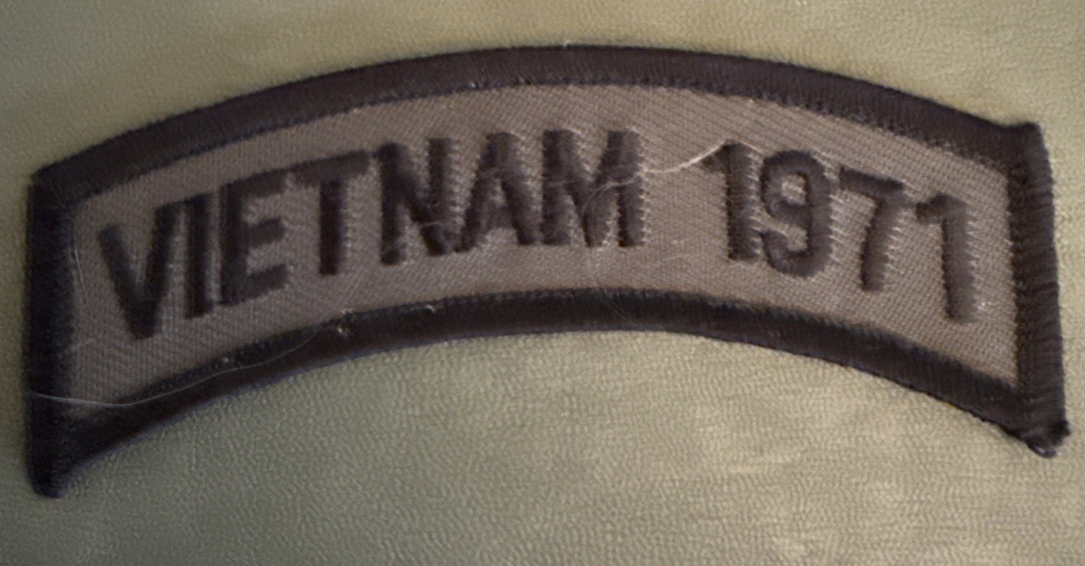 Vietnam 1971 Subdued Tab Patch Military Uniform Arc Vintage (3-1/2"x1")