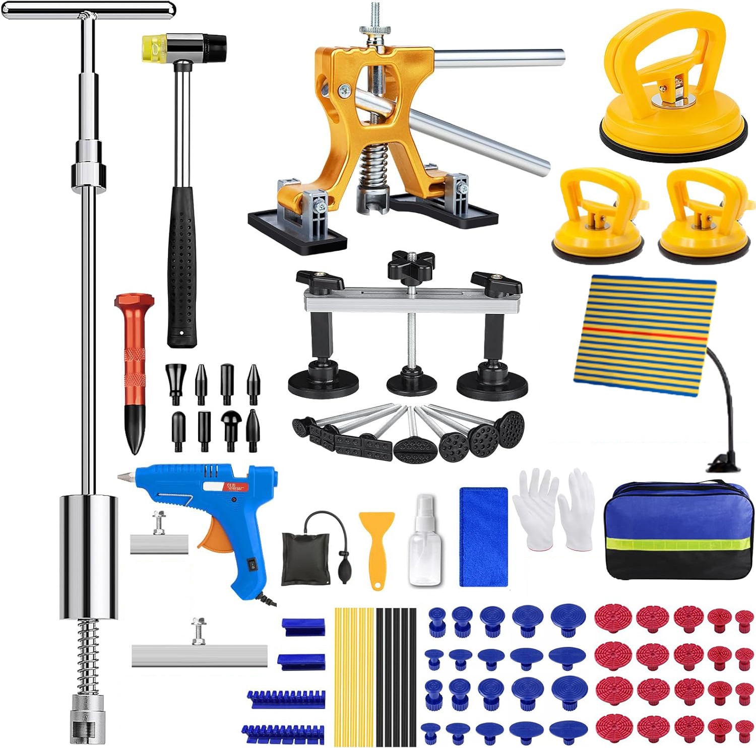 Car Body Dent Puller Hammer Bridge Lifter Tool Paintless Hail Remover Repair Kit