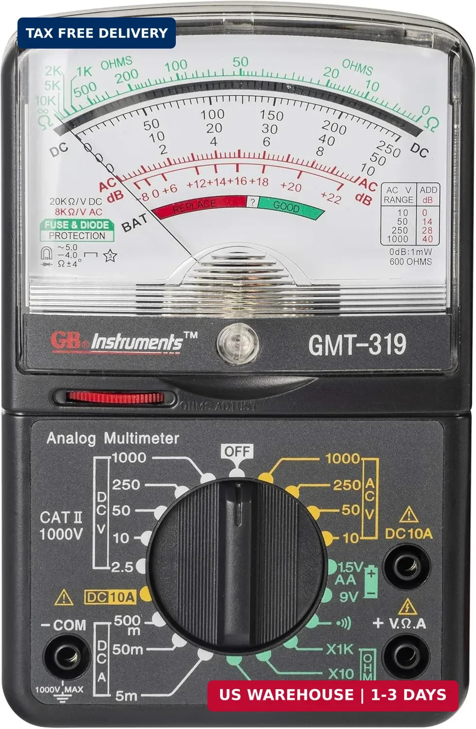 Gardner Bender GMT-319 Multimeter Tester, RJ-45 & RJ-11, 7 Function / 19 Range 1