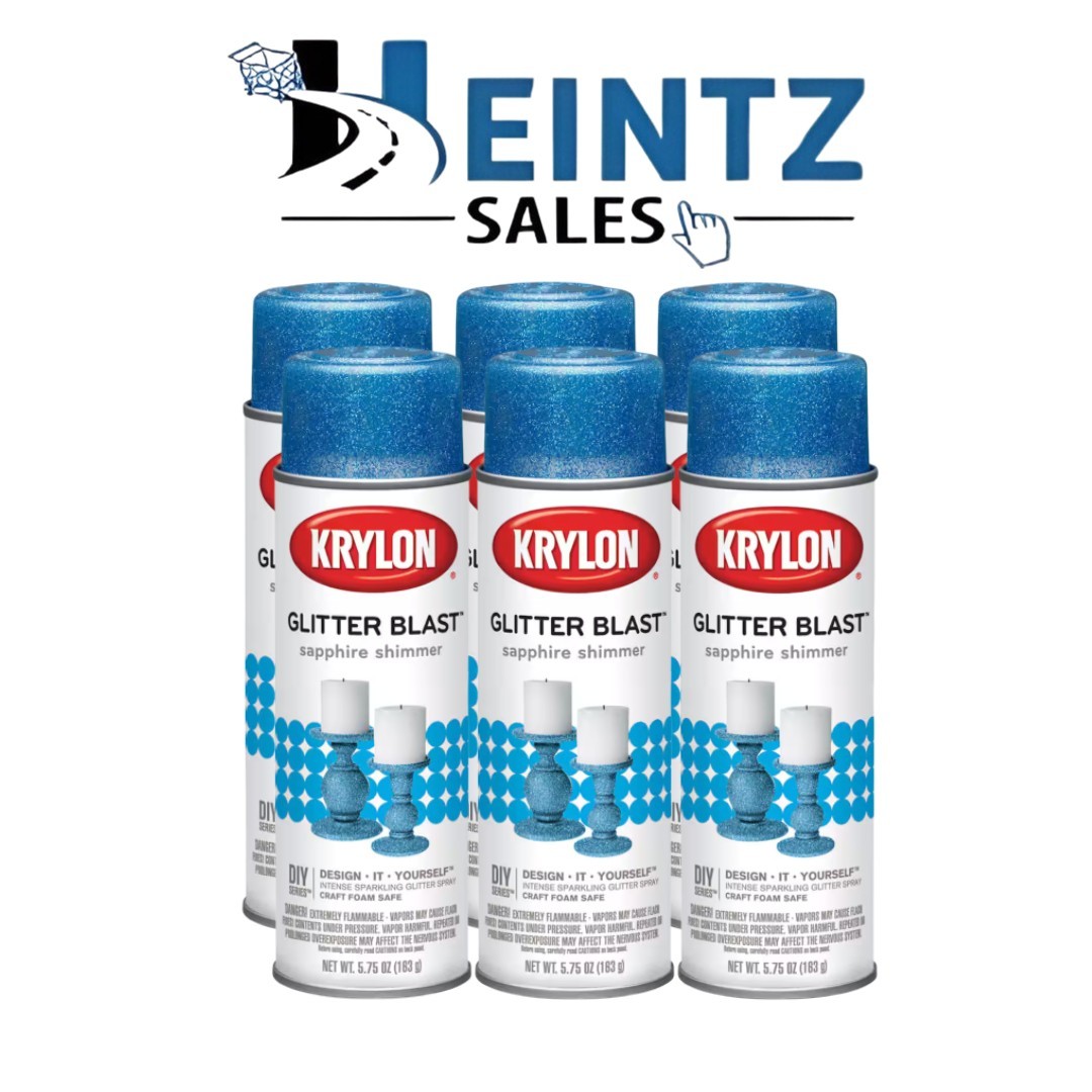KRYLON 3814 -- Glitter Blast Sapphire Shimmer 5.75 oz 6 Pack