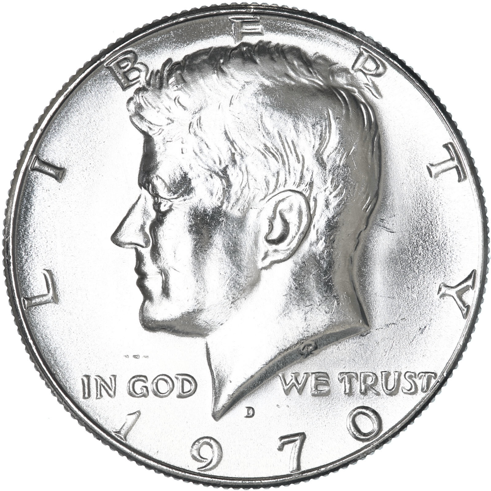 1970 D Kennedy Half Dollar 40% Silver Brilliant Uncirculated