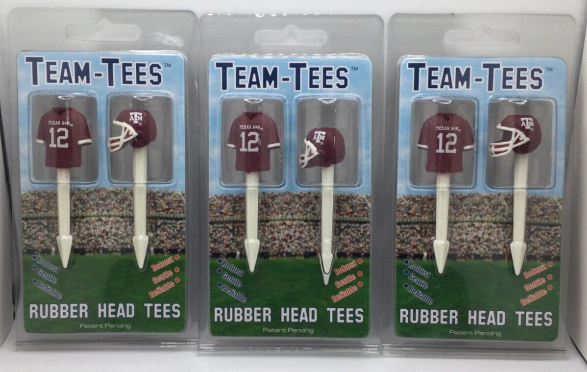Texas A&M Aggies Golf Pro Rubber Head Team Golf Tees, 6 Total Golf Tees ⛳🏈