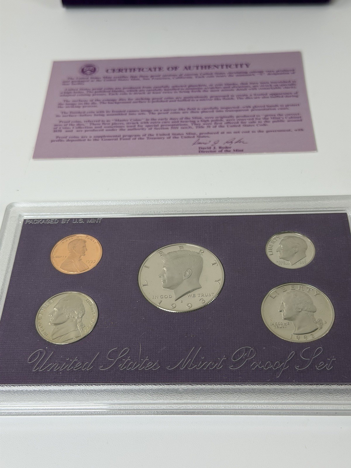 1993 United States Mint Proof Set with Box & COA