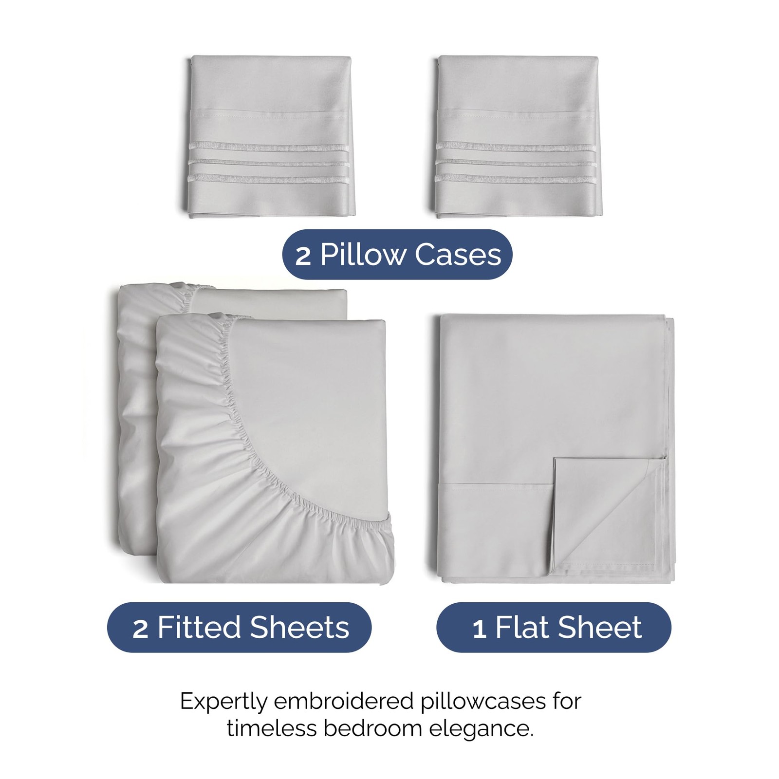 Split King Size 5 Piece Sheet Set - Comfy Breathable Cooling Bed Sheets Set ...