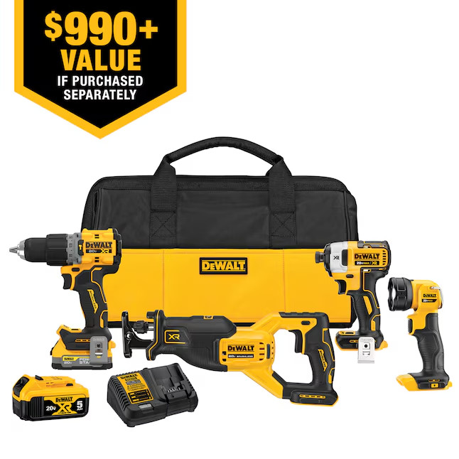 DEWALT 20V MAX XR Brushless 4-Tool Combo Kit with POWERSTACK, DCK449E1P1