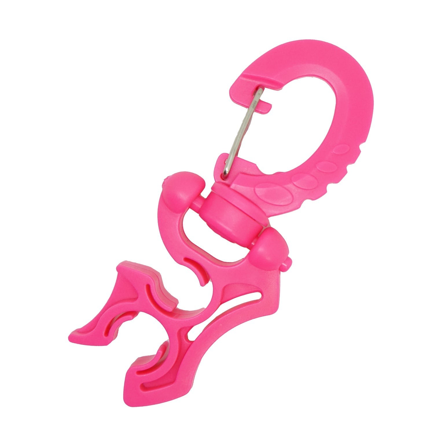 Scuba Diving Double Hose Holder with Clip, Pink