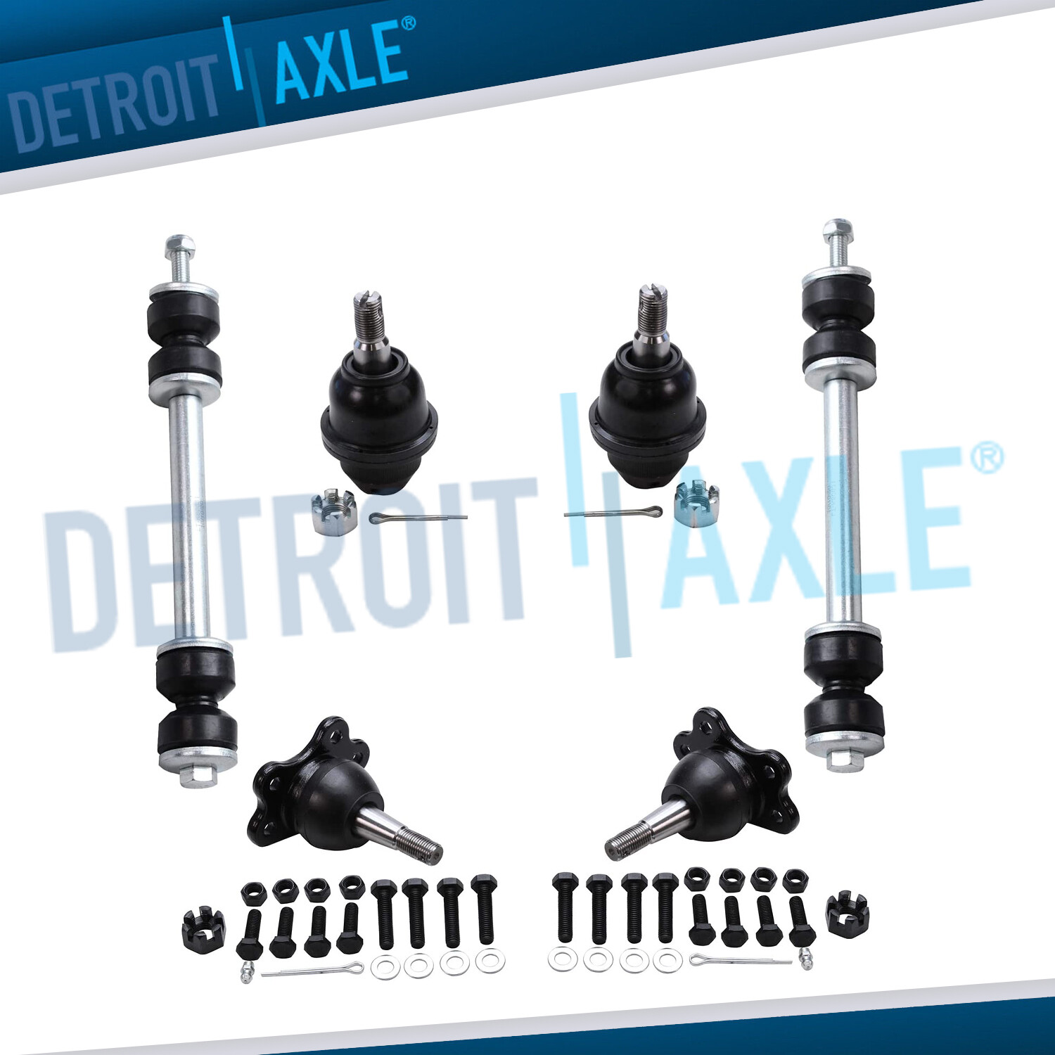 Front Lower Upper Ball Joints + Sway Bars for Chevy GMC K1500 K2500 Tahoe Yukon