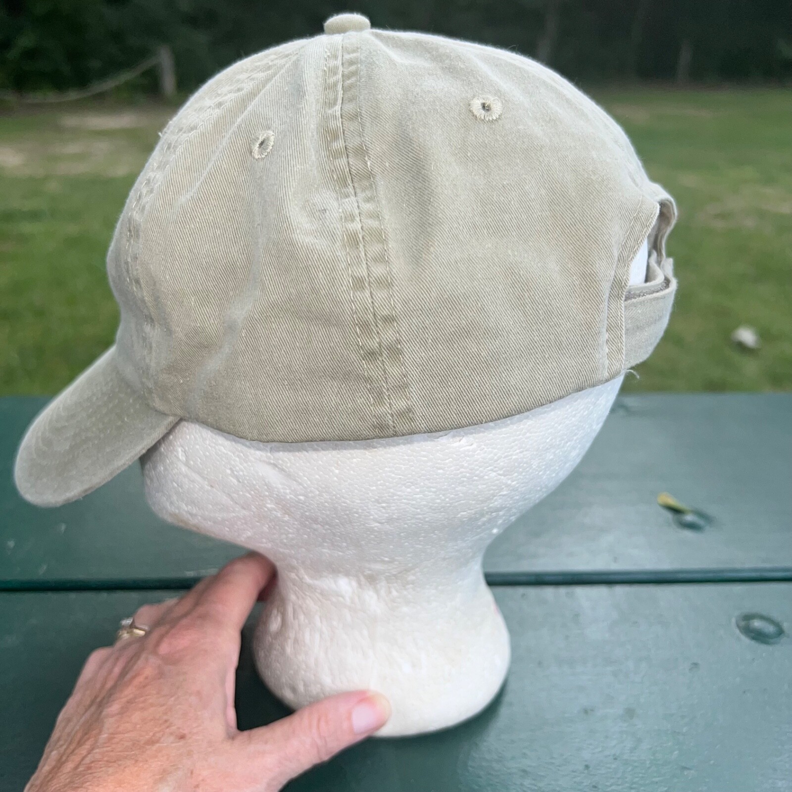 Gulf Shores Alabama w Flames on Light Green Hat Cap Hook Loop EUC