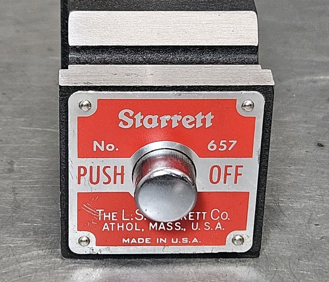 Starrett No. 657D magnetic base with a Fowler 1" dial indicator - 657