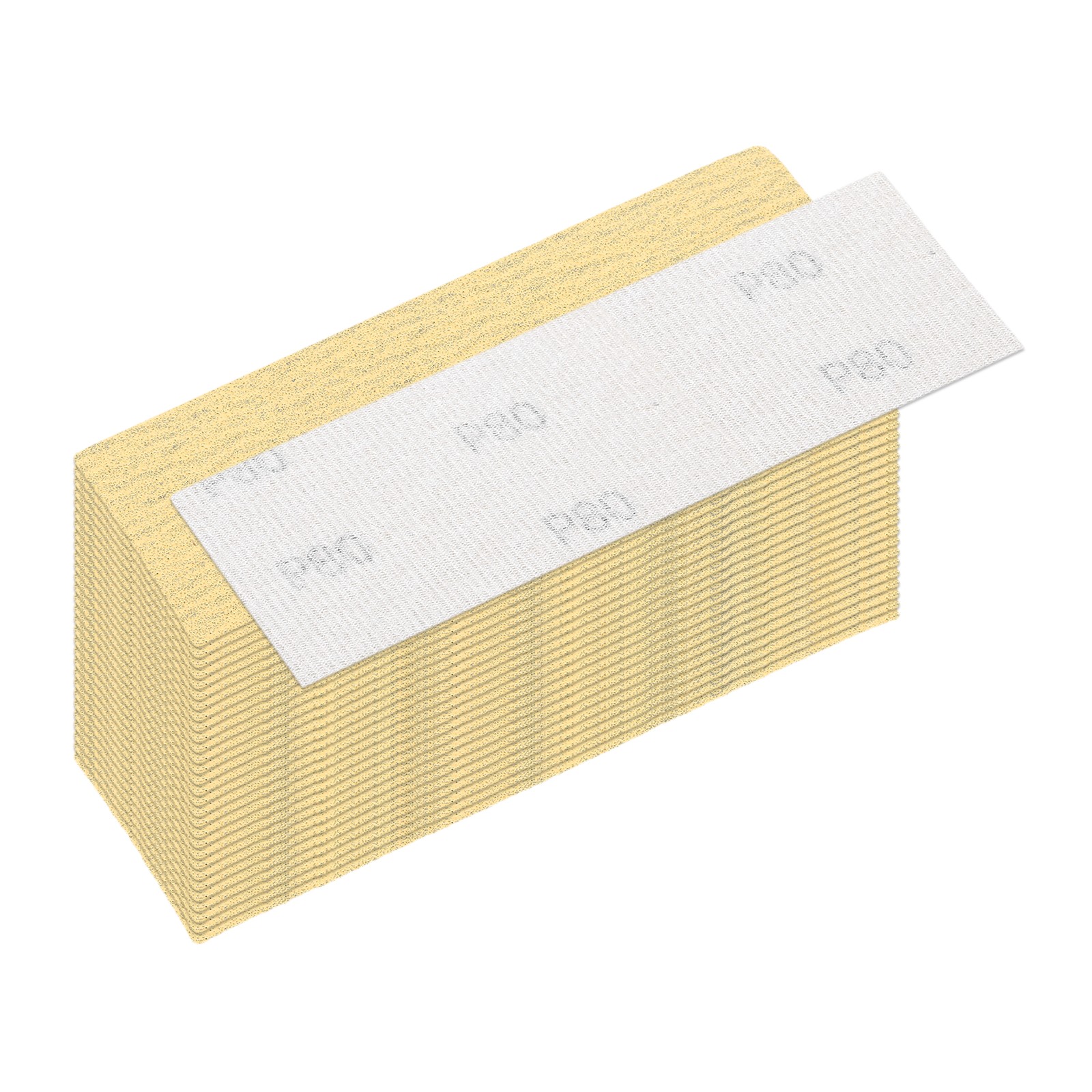 30 Pcs 80 Grit Dry Sandpapers, 1.2 x 3.5 Inch Sand Papers, Gold