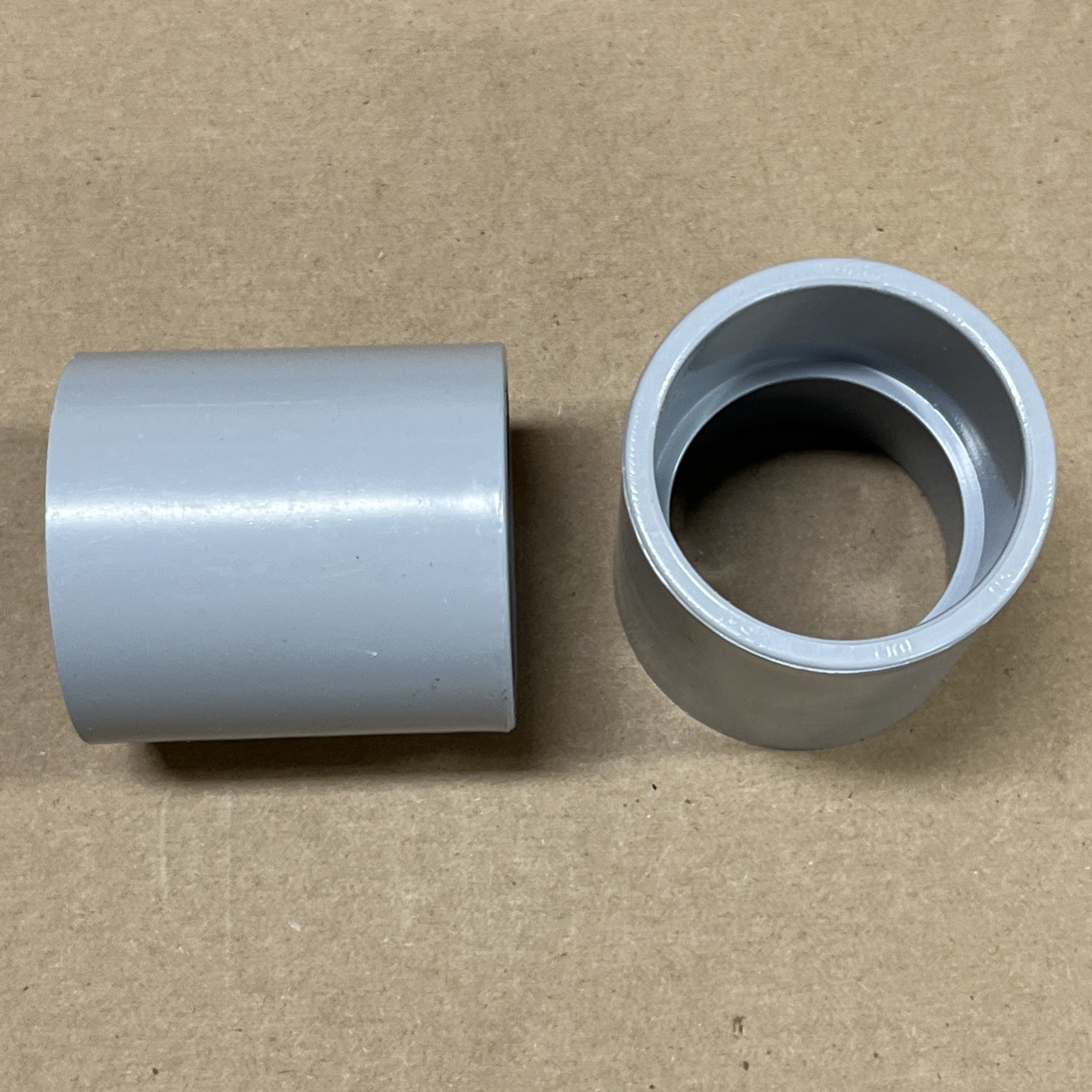 QTY 2) CANTEX 6141627 1.5" PVC Coupling Gray Conduit