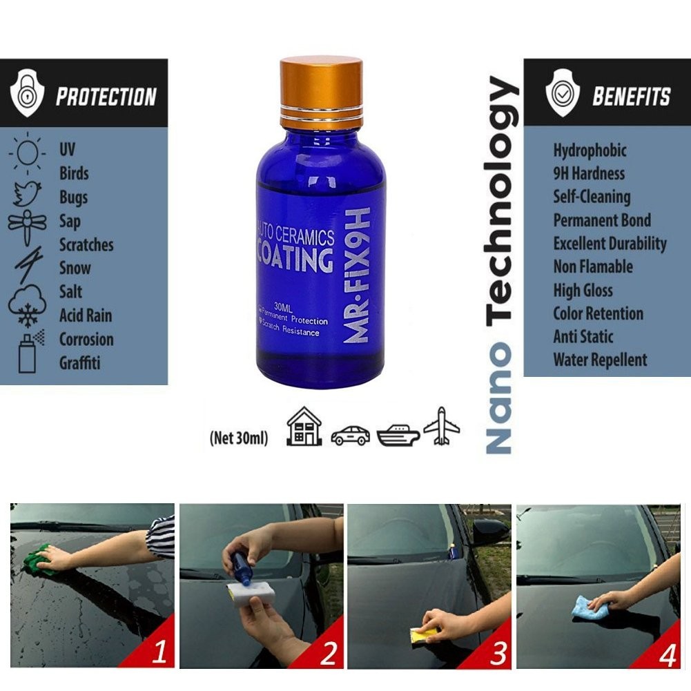 Malcm High Gloss Ceramic Car Coating Kit, Anti-scratch Polish Exterior...