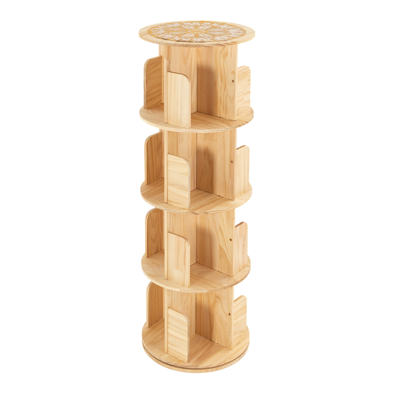 Bookshelf Rotating 4 Tier 360 Display Shelf Floor Stand Storage Display Bookcase