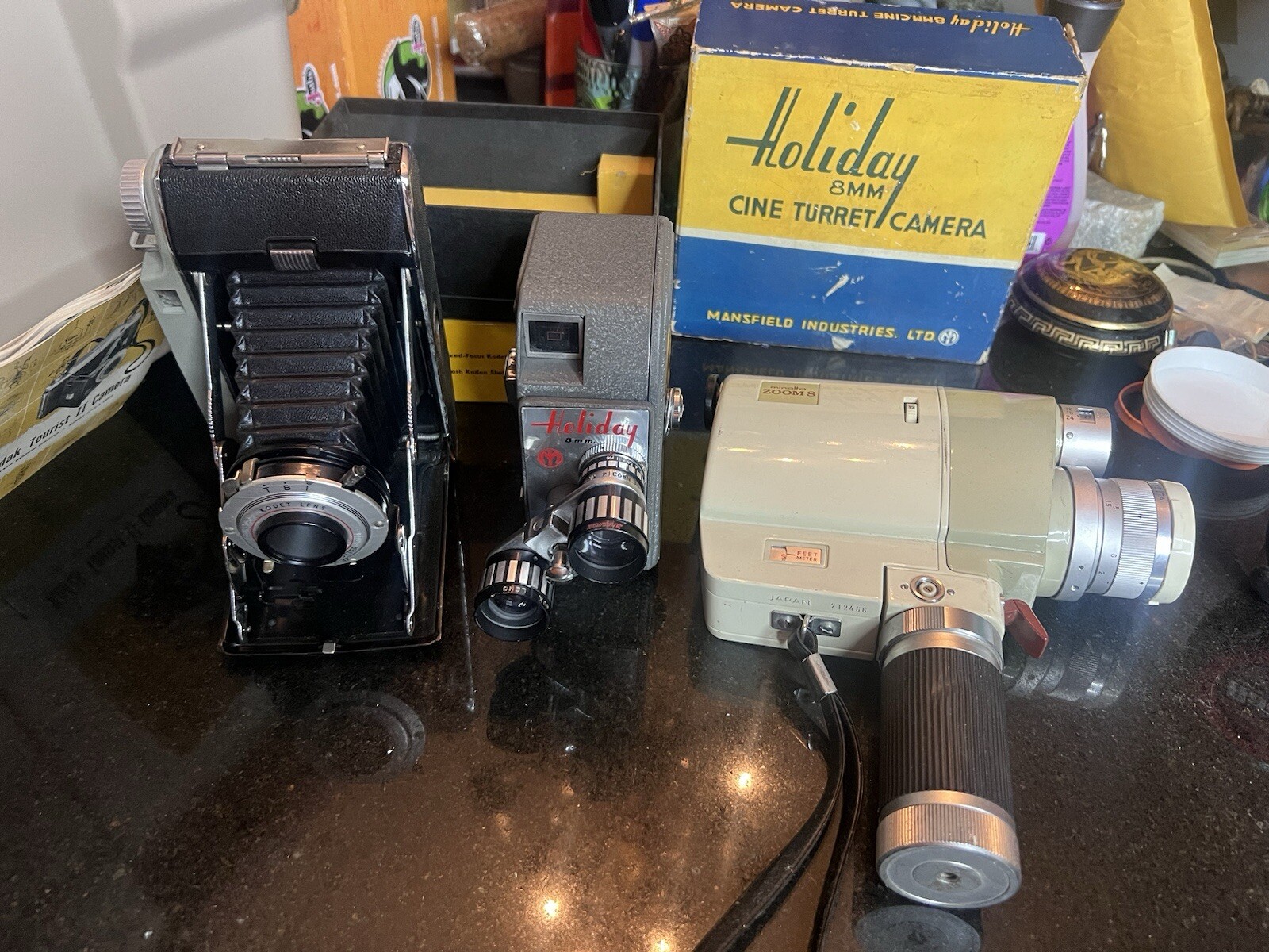 Lot Of 3 Cameras Minolta Zoom 8, Holiday, Kodak Tourist II