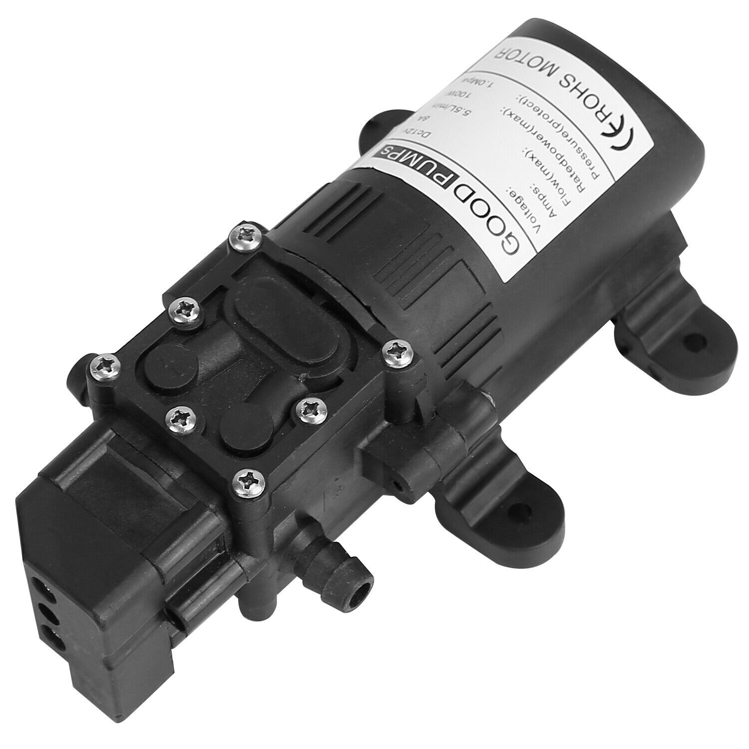 12V Diaphragm Water Pump with Compact Design for RV Camper Marine Boat