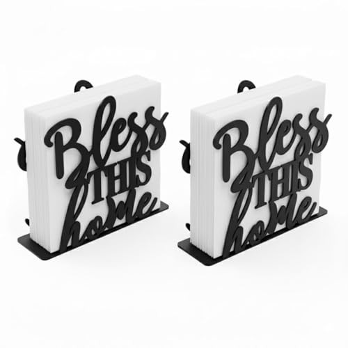 2Pack Napkin Holder for Table, Modern Metal Napkin Holders for One Size Black