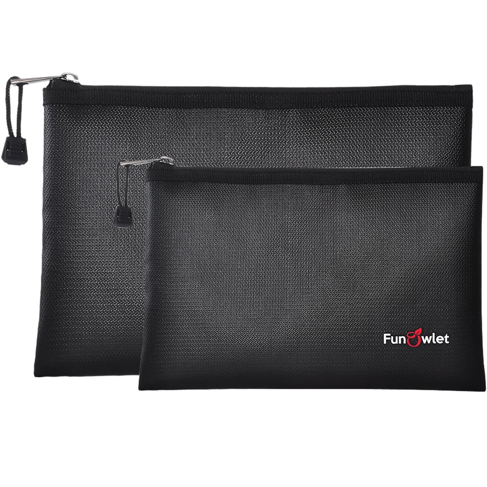 Fireproof Safe Money Document Bags 2 Pack Waterproof Zipper Pouch Cash Holder
