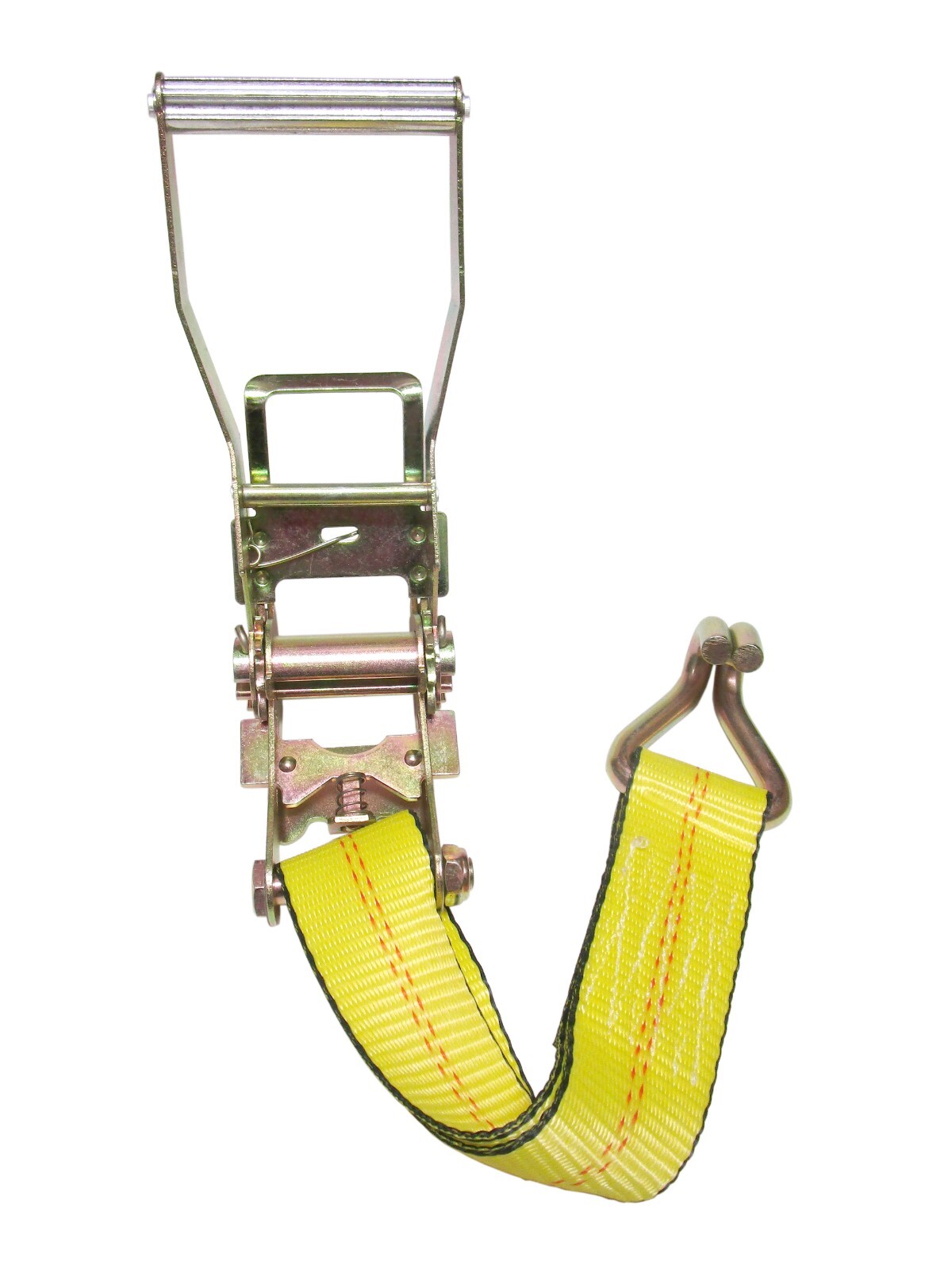 2" x 8' Ratchet Tie Down Strap with Wire J Finger Hook for Cargo Trailer - 2 PCS