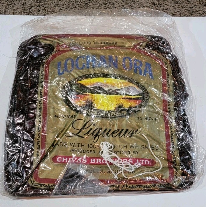 Vintage Hanging inflatable LOCHAN ORA Liqueur Bottle Display 22 1/2 inches tall