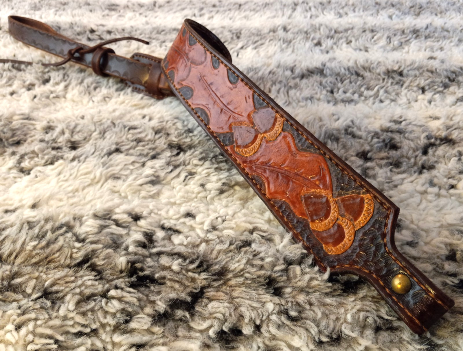 100% Full grain leather handcrafted gun sling