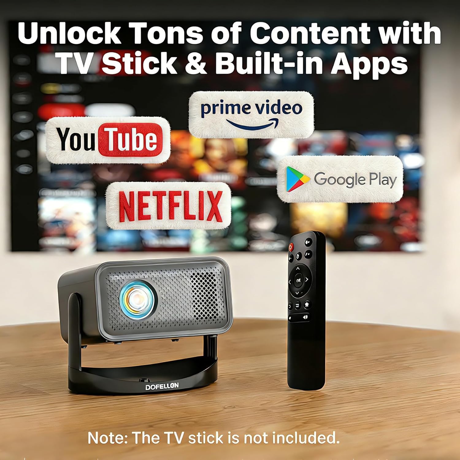 Auto Keystone Native 1080P Projector 4K Support
