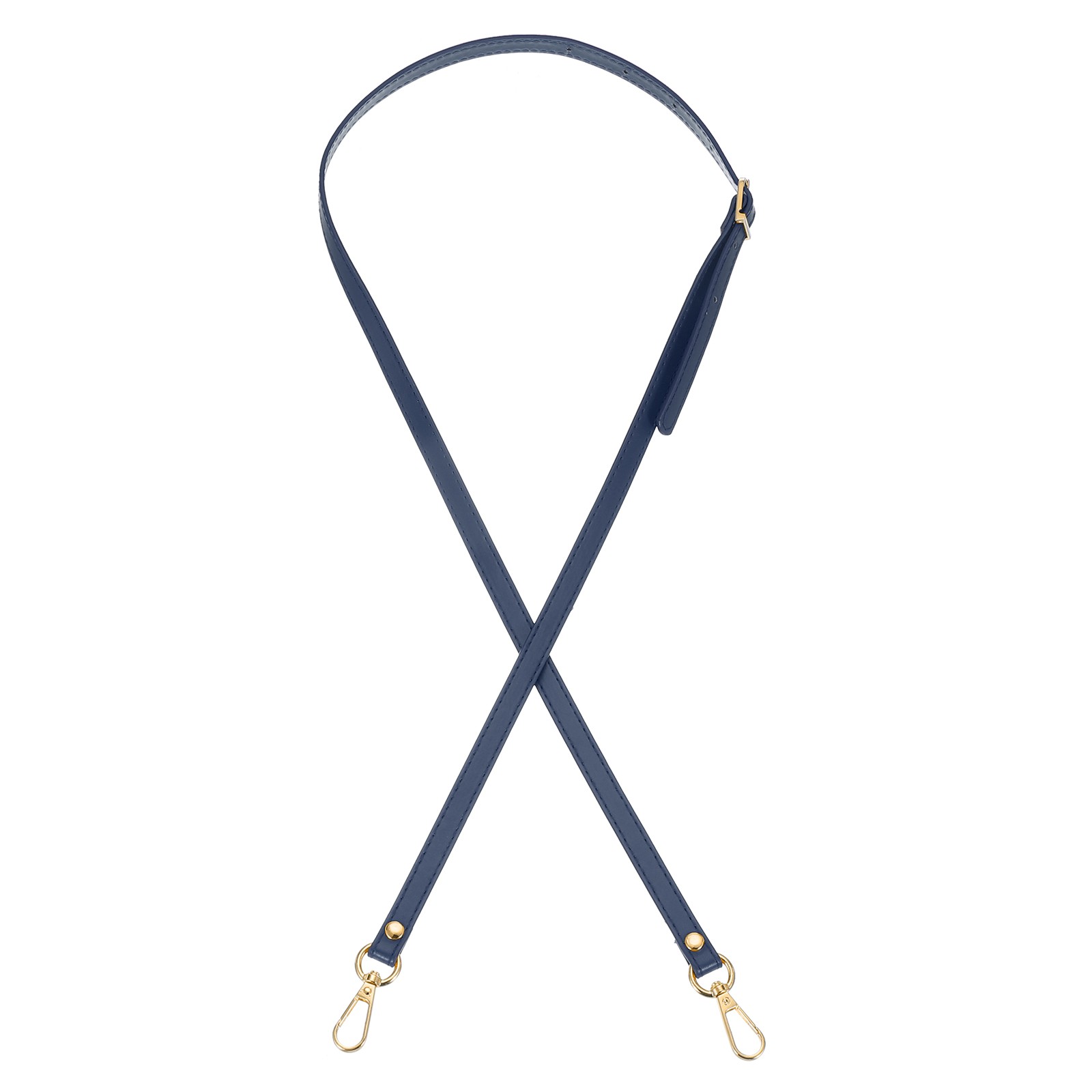47" Adjustable PU Leather Purse Strap with Gold Hardware Dark Blue