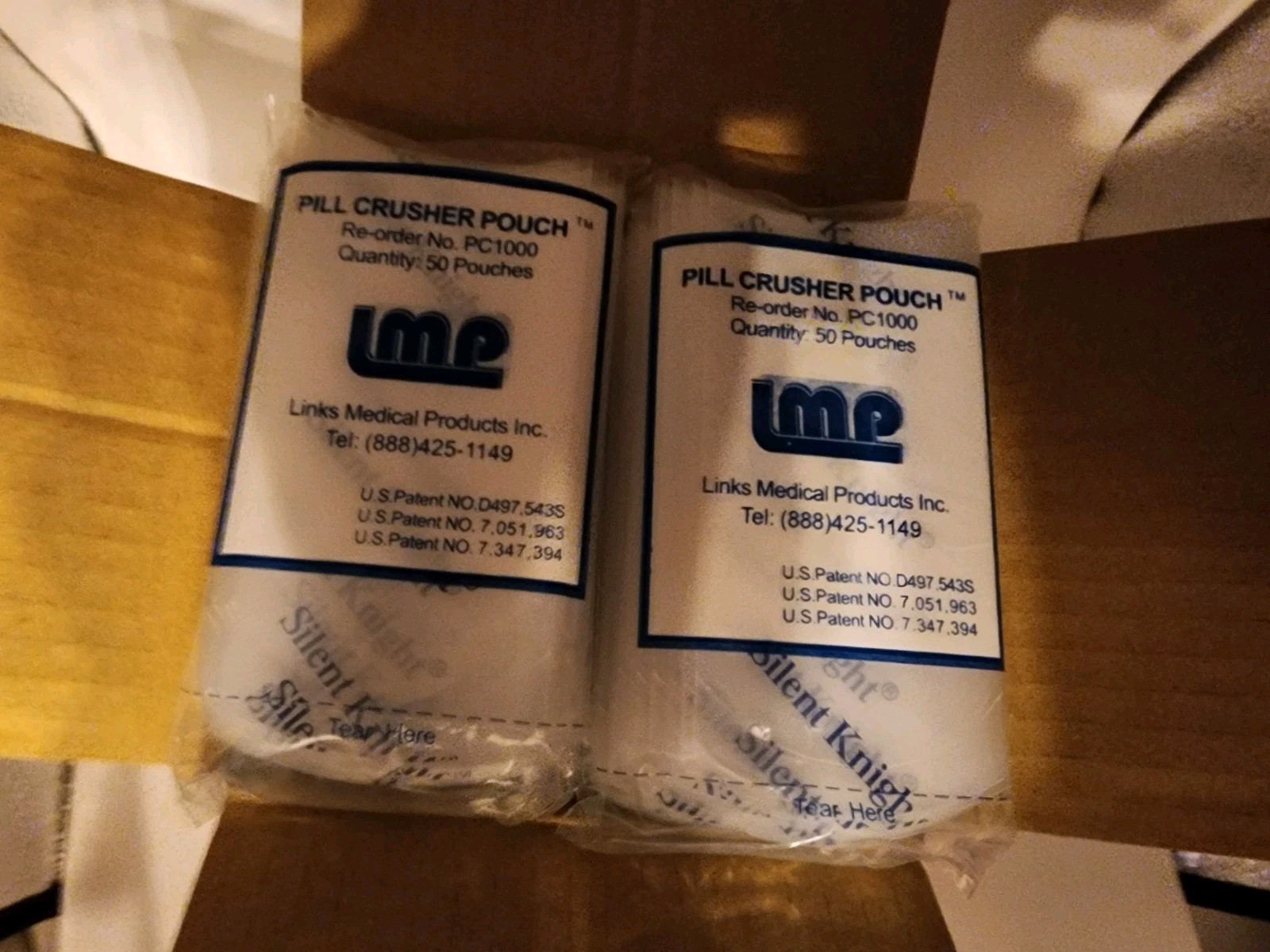 LMP 50 pk Pill Crusher Pouch (20pks of 50) (1000 Total) for Silent Knight New
