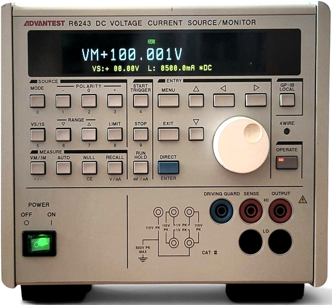 ADVANTEST R6243 DC Voltage Current Source Monitor TFT Display Mod Tested