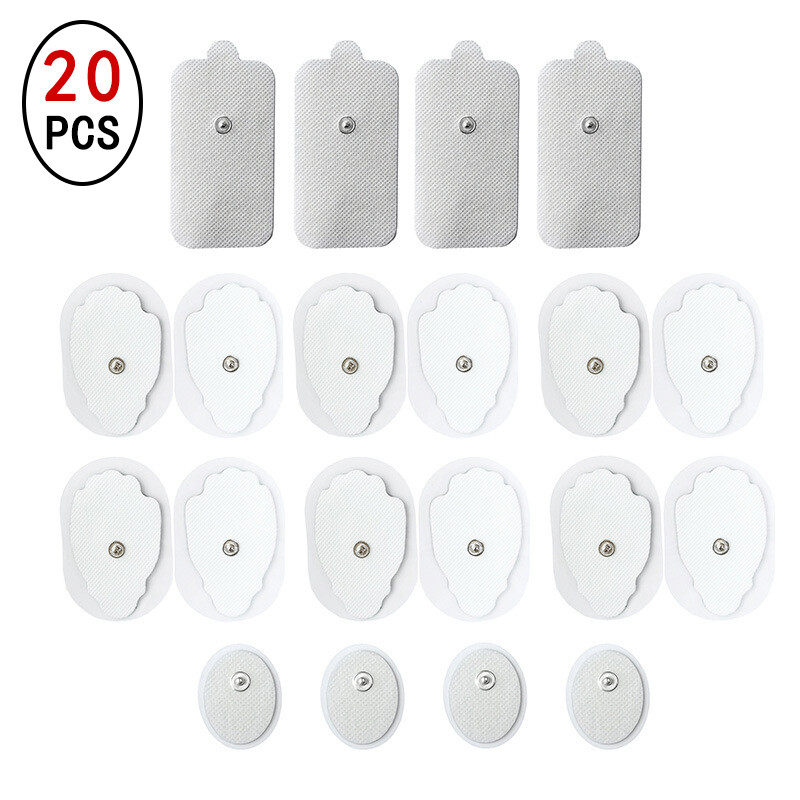 20Pcs Large Snap On Replacement Pads For Electrode TENS Unit & Pulse Massager