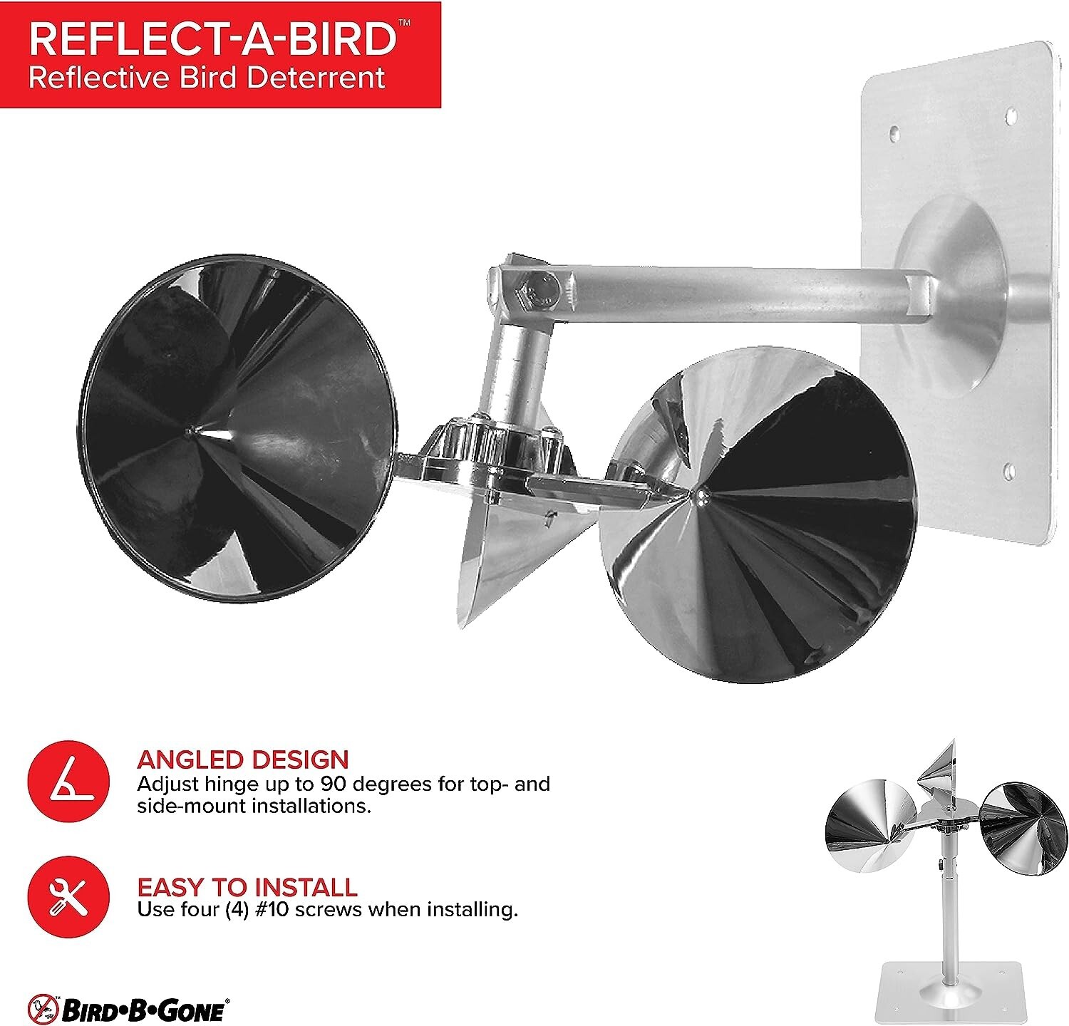 Bird-B-Gone Reflect-A-Bird Visual Bird Deterrent For Assorted Species,new