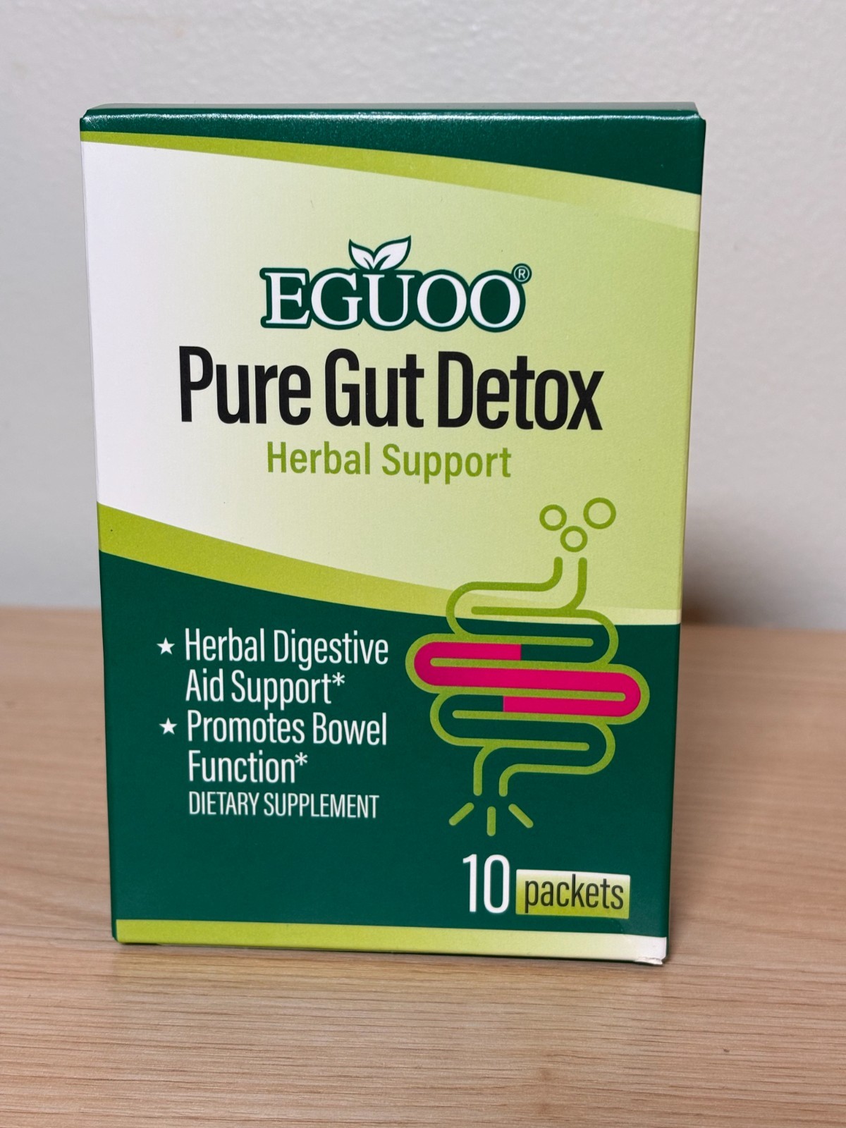 Herbal Gut Detox Powder Packets Senna Cascara Fennel Prebiotic Support 10ct