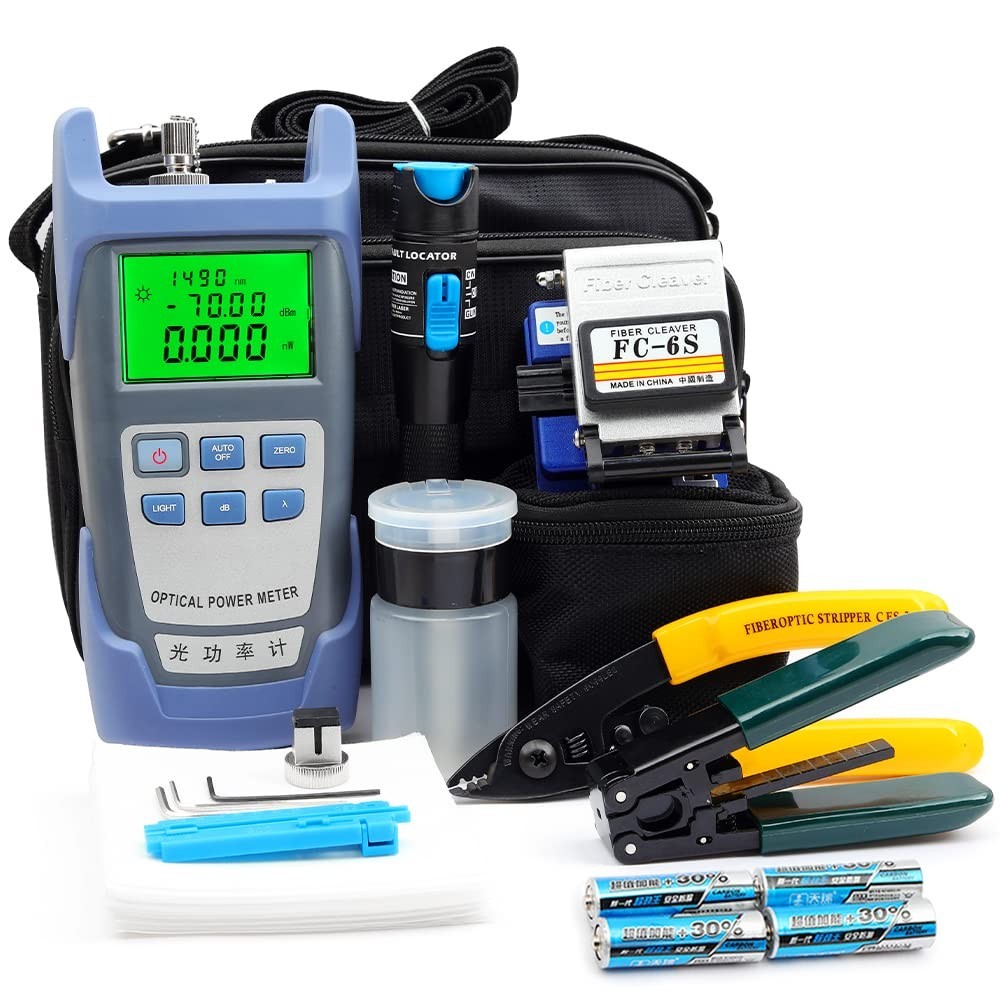 Fiber Optic Termination Tools Kit with Visual Fault Locator, Cleaver, Power Mete