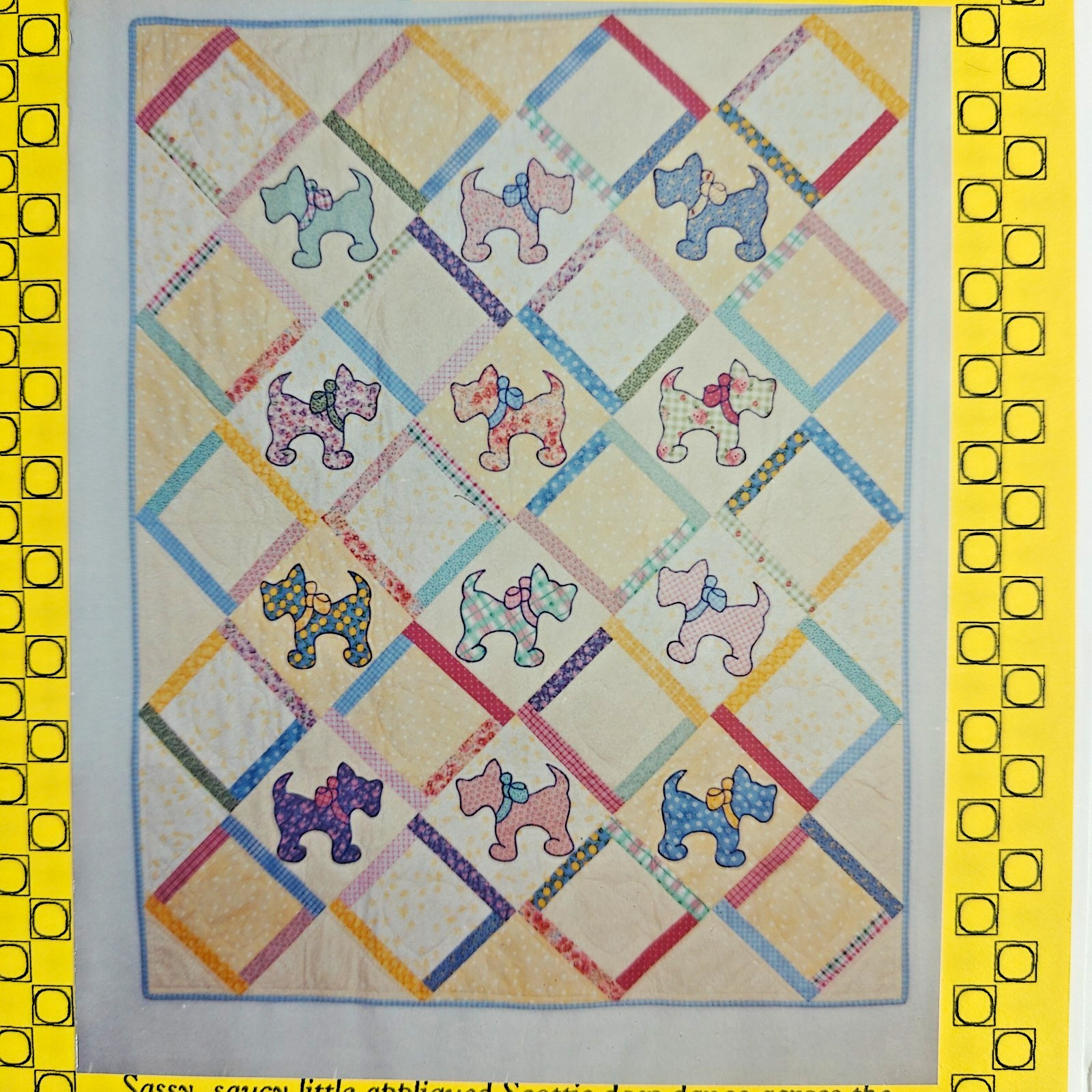 Muttonhead Sassy Scotties Quilt Pattern MTH101 • Appliqué Dogs • OOP 2000