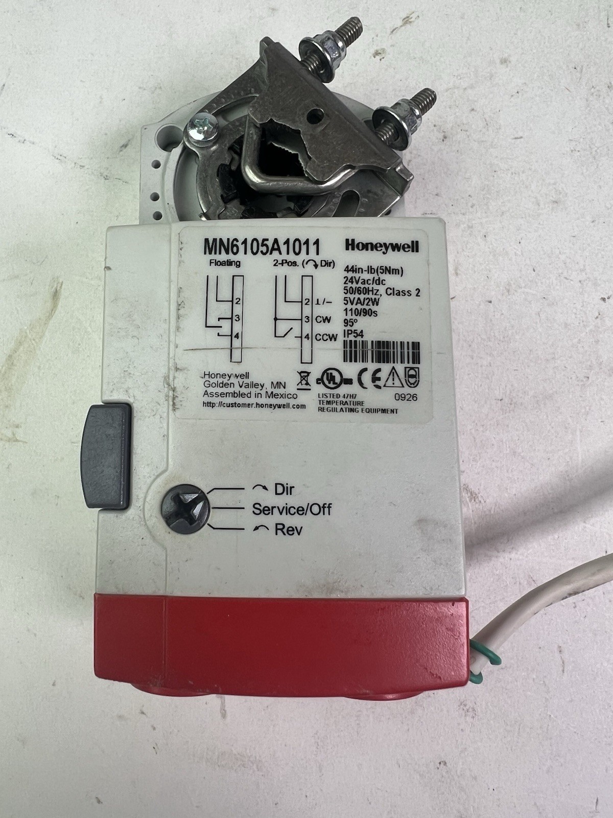 HONEYWELL MN6105A1011 NON-SPRING RETURN ACTUATOR