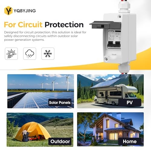 Solar Panel Disconnect Switchmp DC AC Miniature Circuit 500V Box & Wire 63A