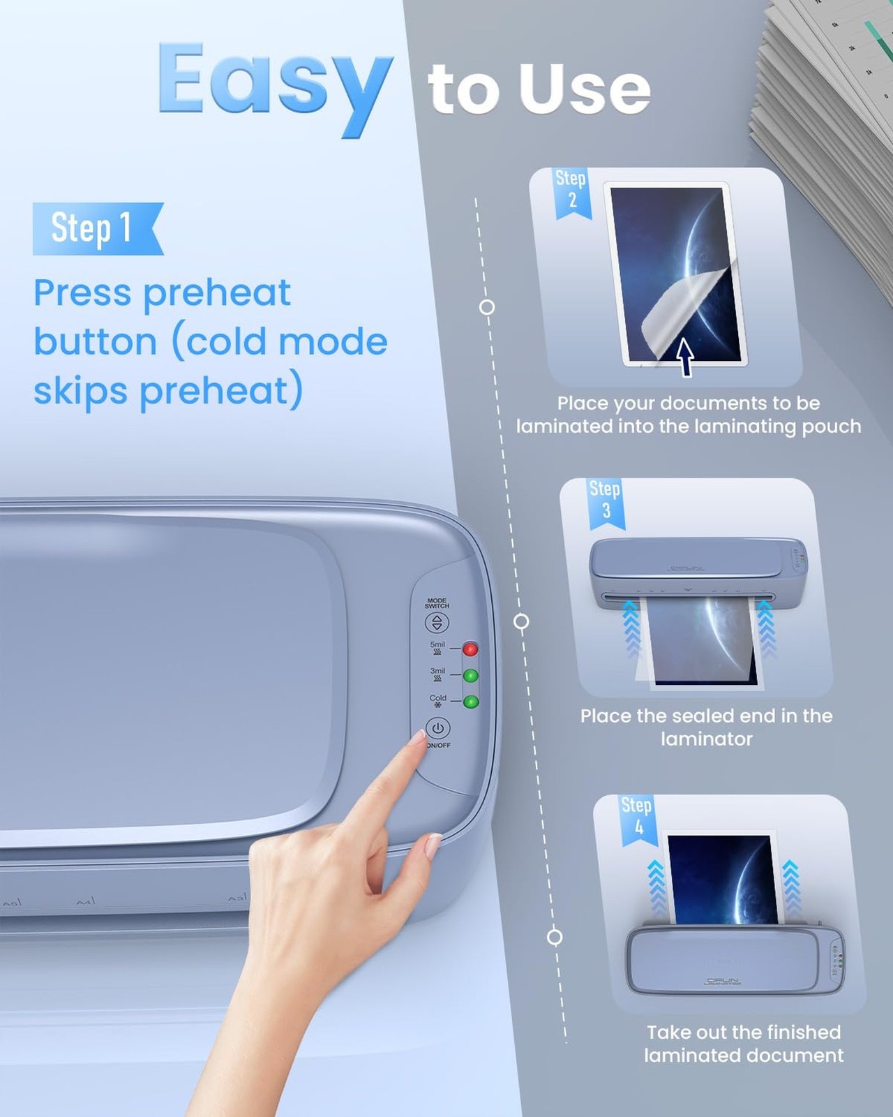 13 Inch Laminator Machine 11x17 with Laminating Sheets Personal Laminator for...