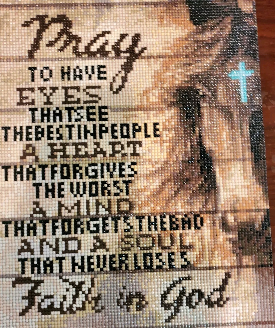 Completed Diamond Art Horse "Pray To Have Eyes".