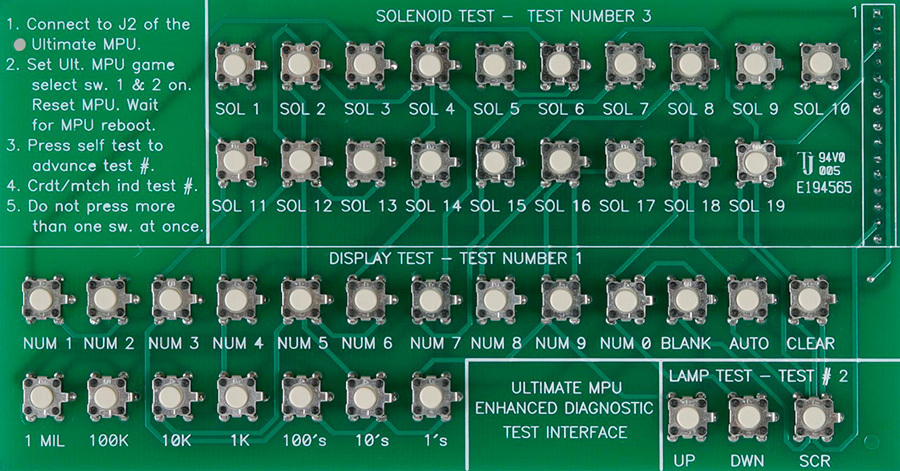 ALLTEK ULTIMATE TEST CARD FOR BALLY STERN PINBALL MACHINES LIFE WARRANTY
