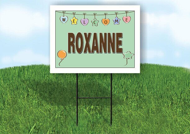 ROXANNE WELCOME BABY GREEN  18 in x 24 in Yard Sign Road Sign with Stand