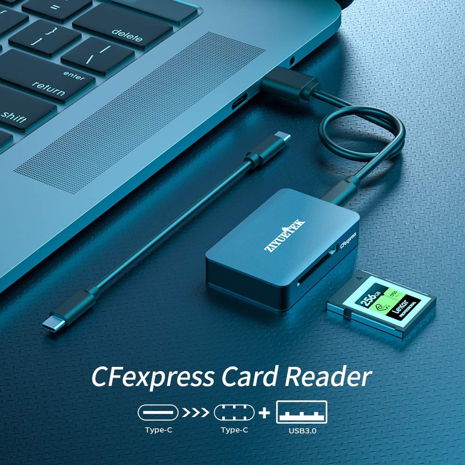 CFexpress Card Reader USB 3.1 Aluminum caseing cfexpress Type b Card Reader S...