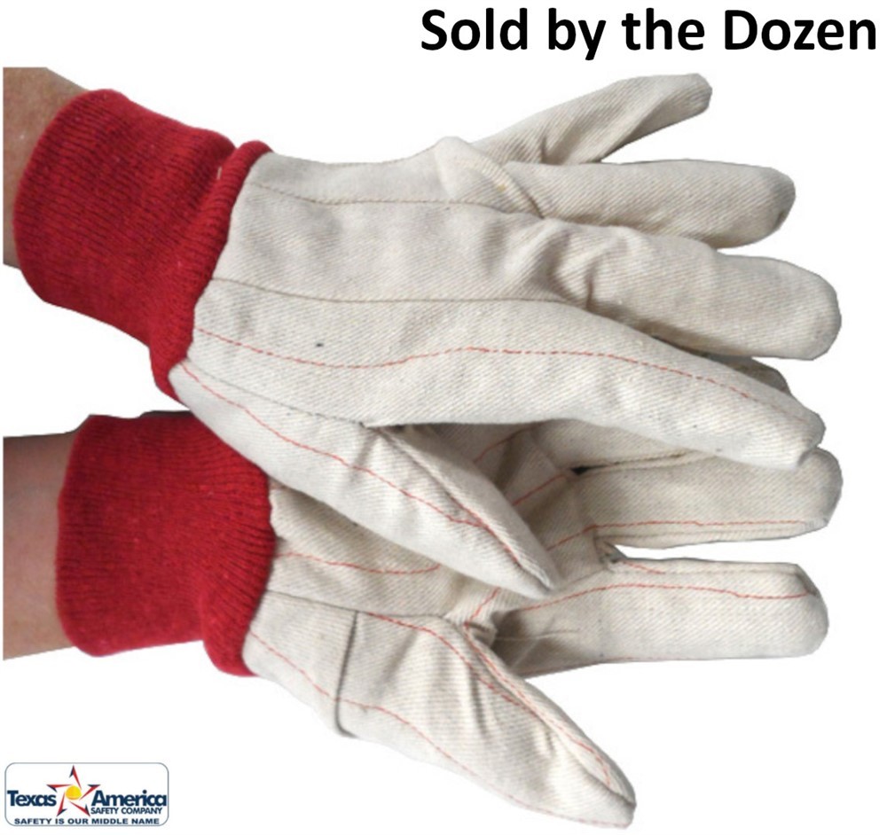 Cotton Red Line Glove with Red Wrist (Sold by Dozen)