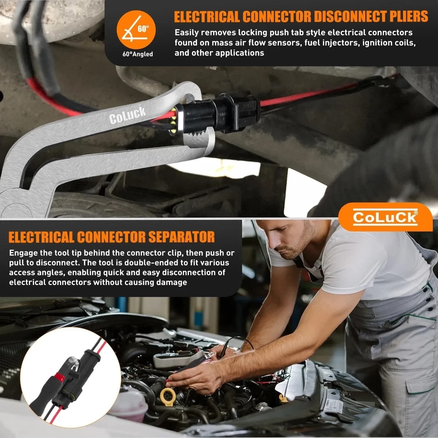 2PCS Electrical Disconnect Plier Connector Separator Removal Tool Kit Automotive