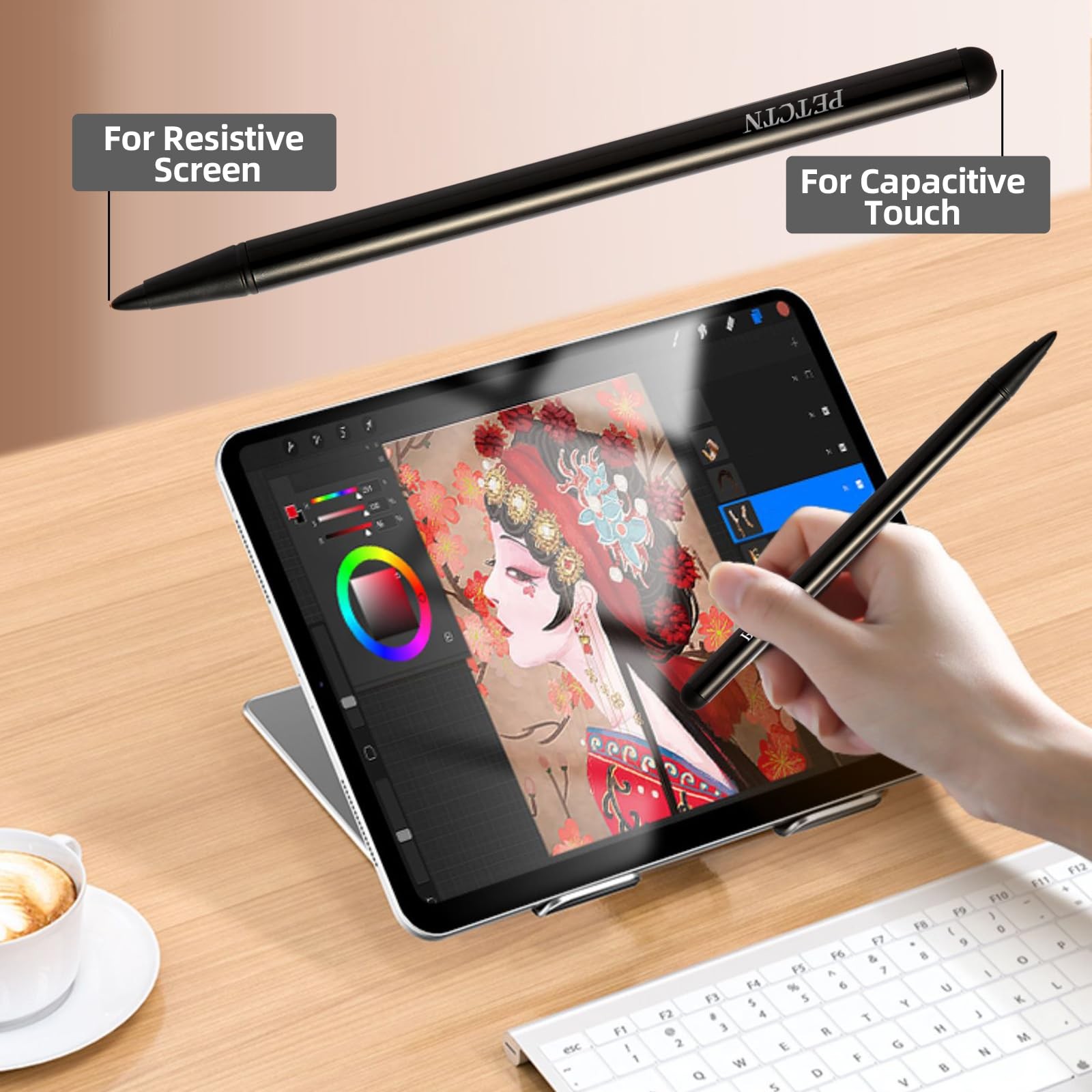 2pcs Black Stylus Pens for Universal Touch Screen Devices Compatible with iP...
