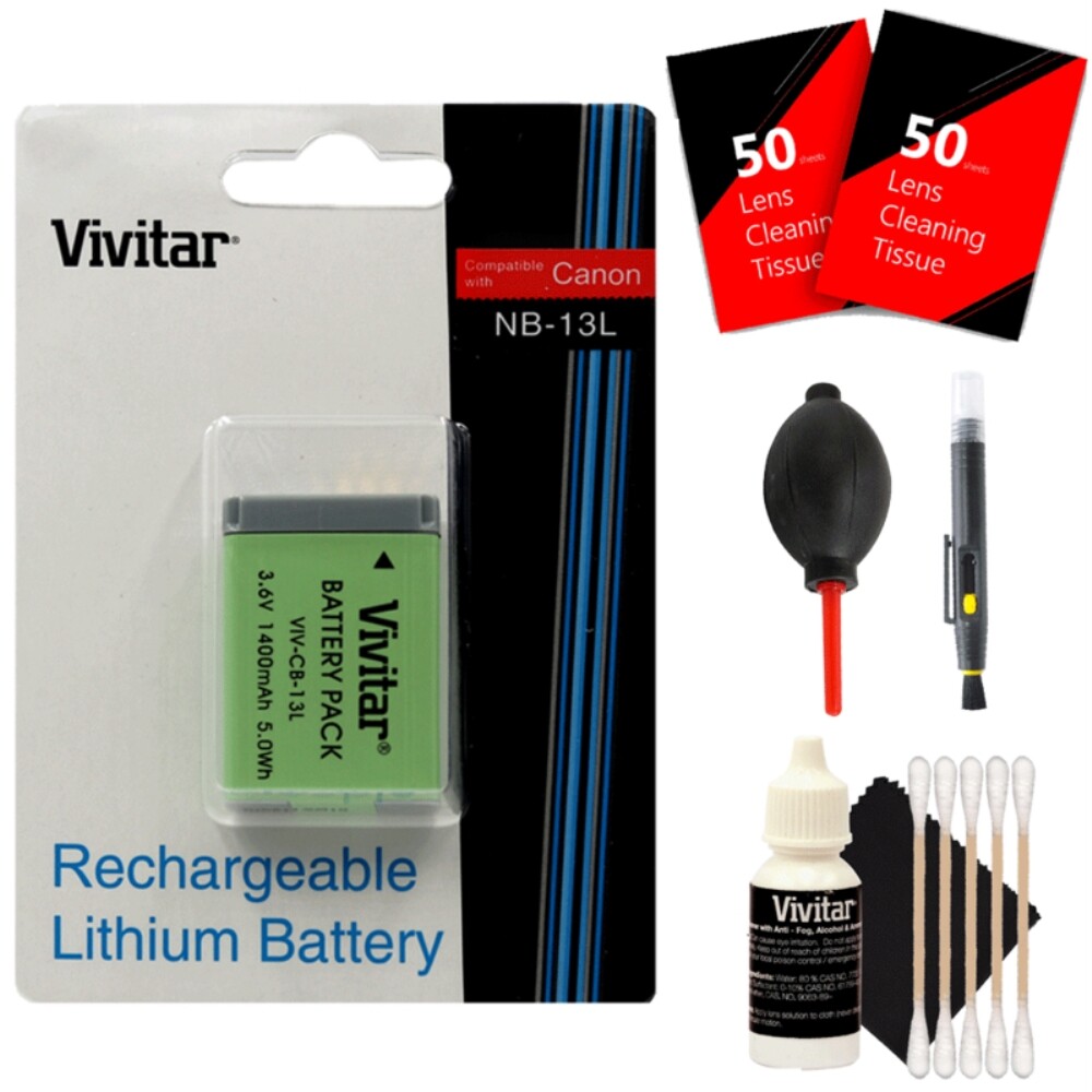 NB-13L Replacement Battery for Canon PowerShot G7 X II with Accessory Bundle