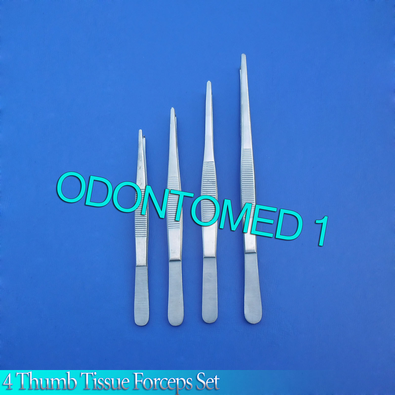 Lot of 4 Thumb Tissue Forceps 5", 5.5",6",8" Surgical,Vet,Dental Lab Inst