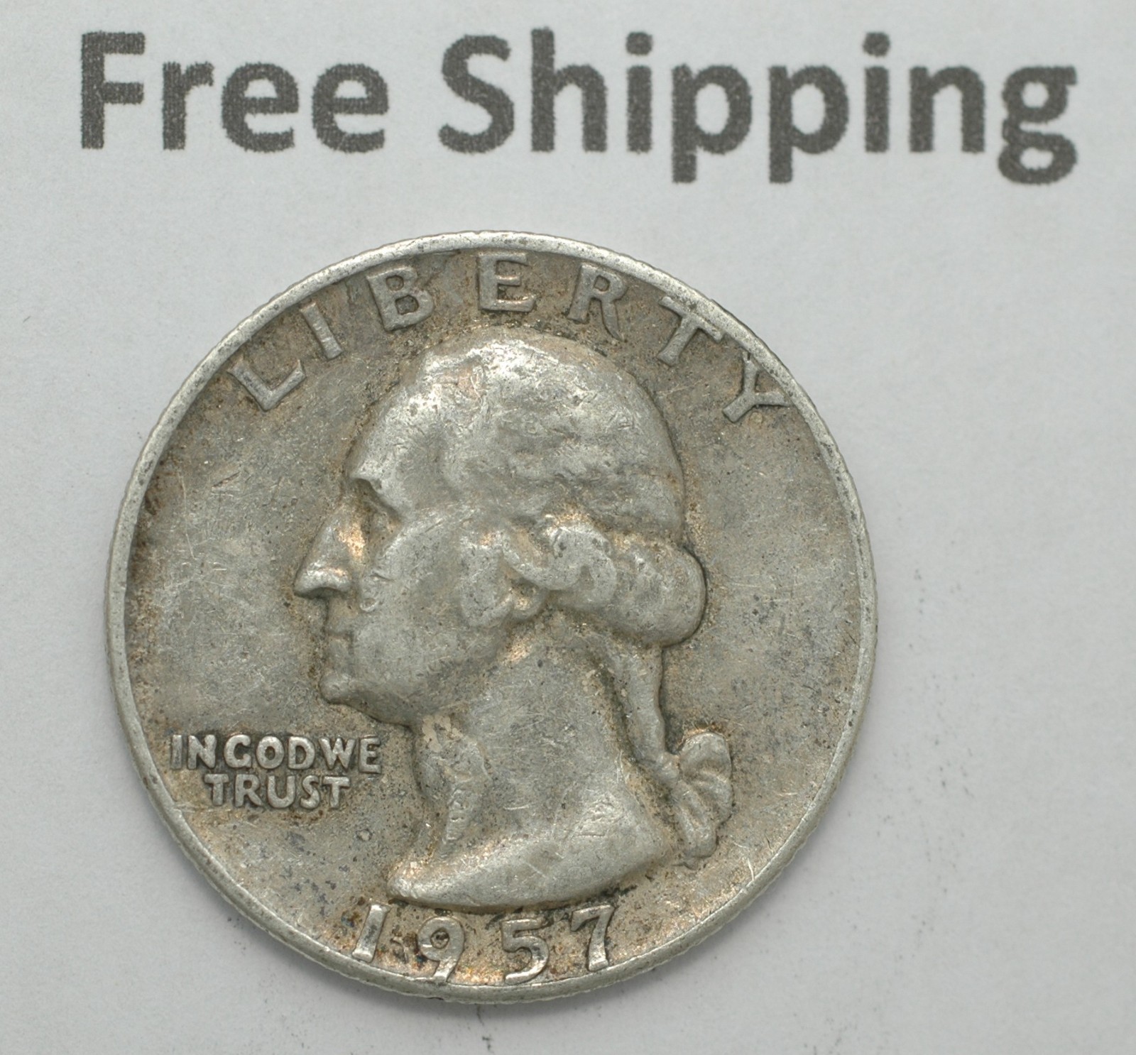 1957 D Washington Silver Quarter Denver Mint Mark Free Shipping