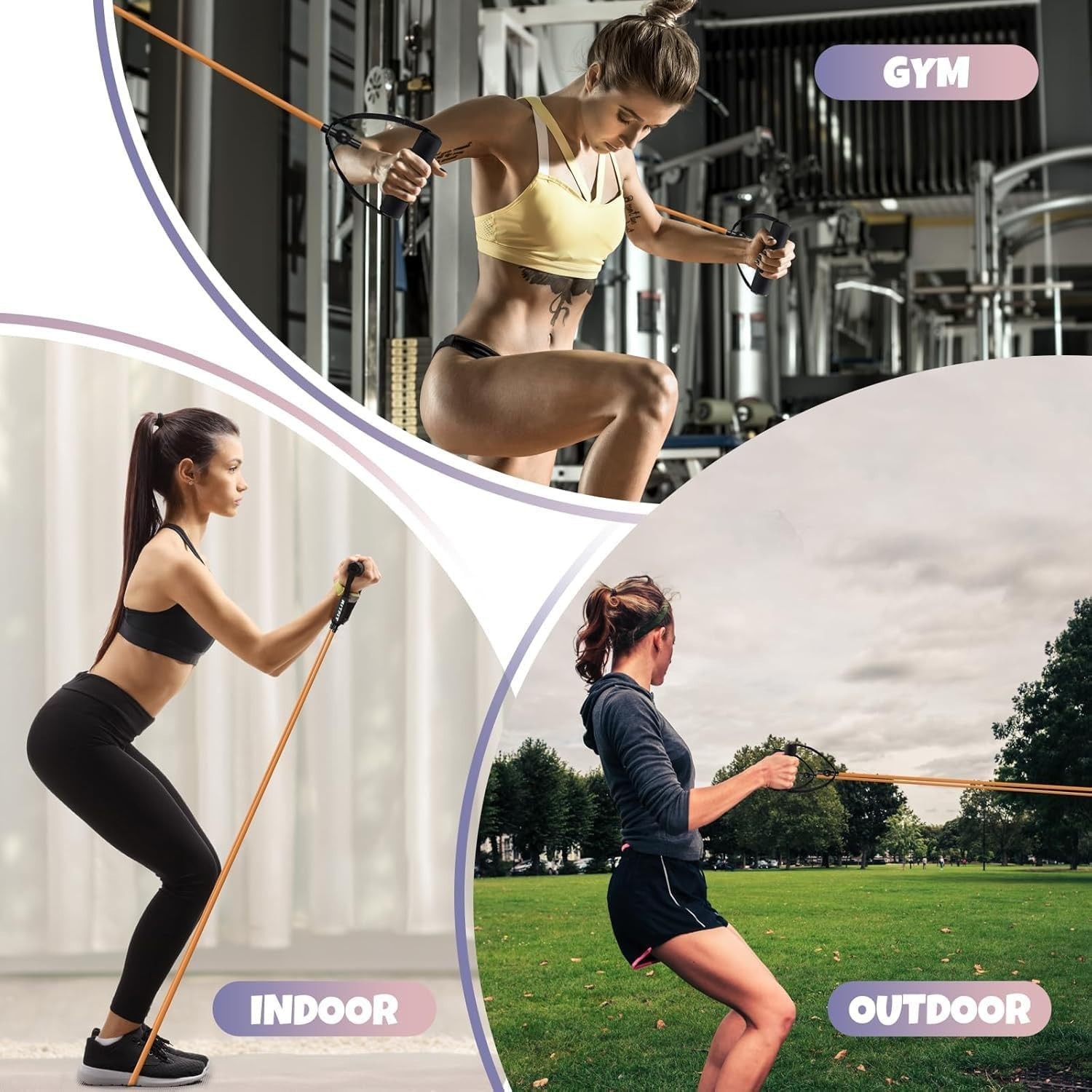 Single Resistance Exercise Band with Comfortable Handles - Ideal for Physical...