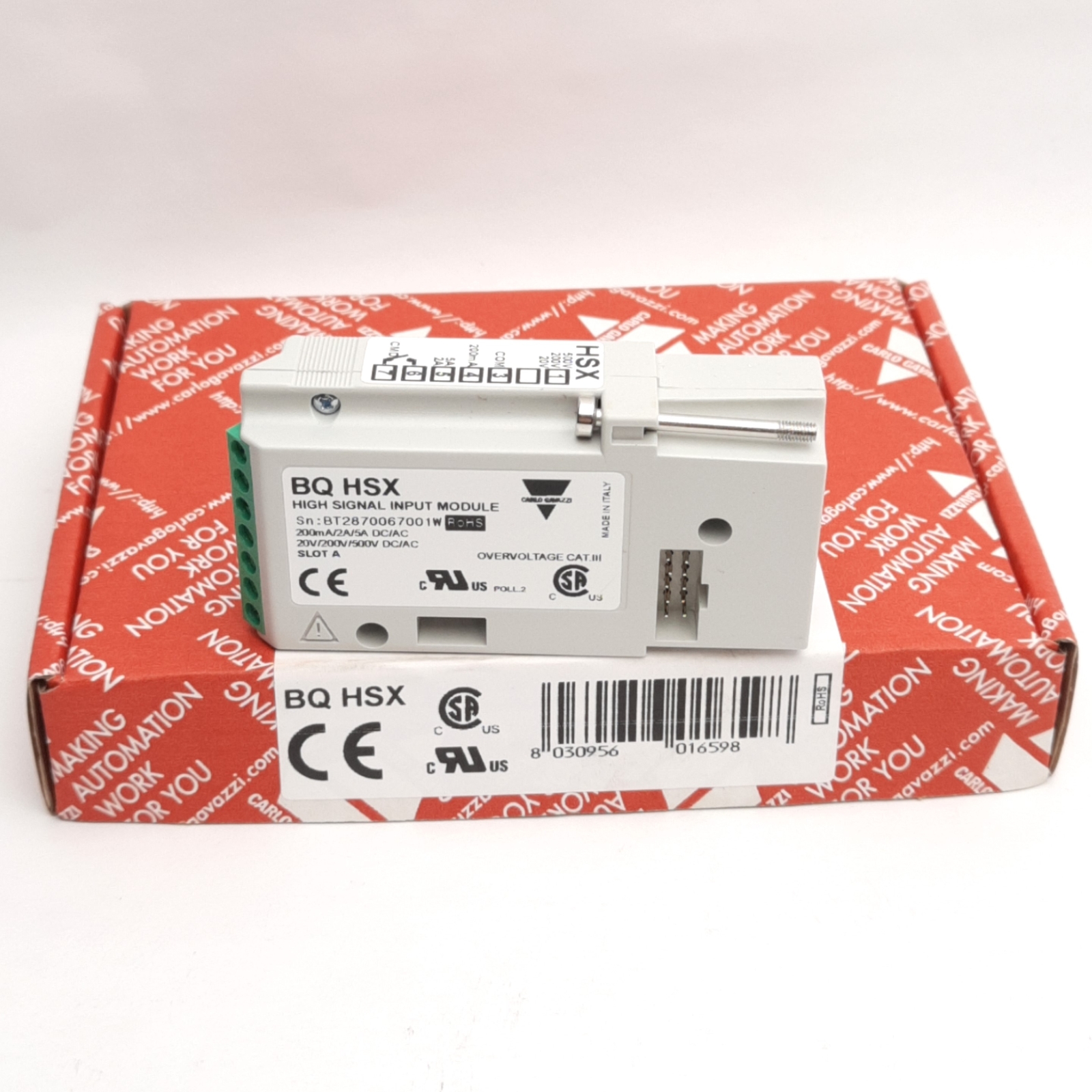 Carlo Gavazzi BQHSX High Signal Input Module, 200mA/2A/5A, 20V/200V/500V AC&DC
