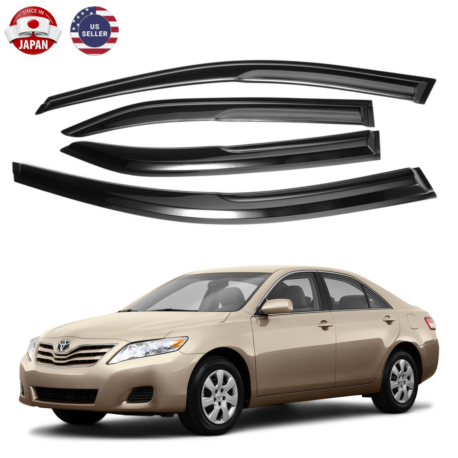 For Toyota Camry 4 Door Sedan 2007-2011 Window Visors Rain Guards Deflector JDM