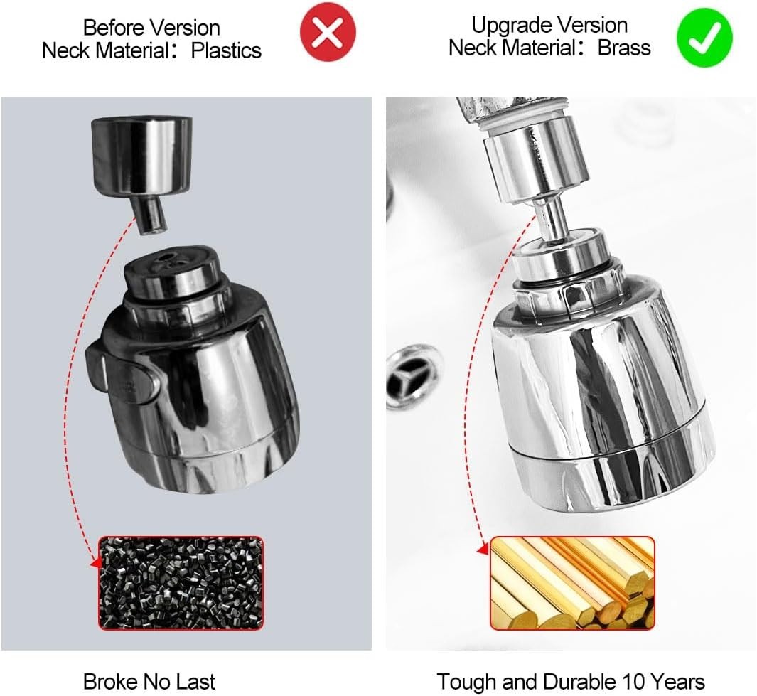 Kitchen Faucet Sprayer Attachment with No Splash Flow - Quick Install & Durable